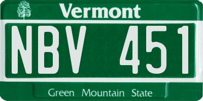 VT license plate NBV451
