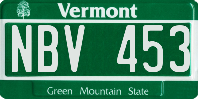 VT license plate NBV453