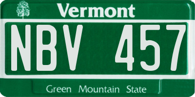 VT license plate NBV457