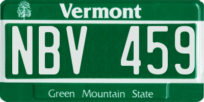 VT license plate NBV459