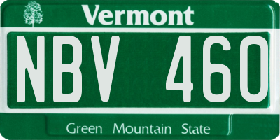 VT license plate NBV460