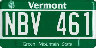 VT license plate NBV461