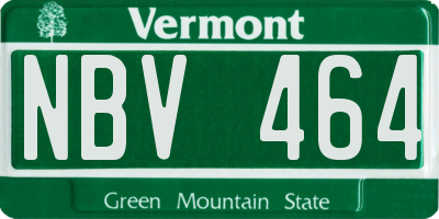 VT license plate NBV464