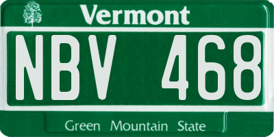 VT license plate NBV468