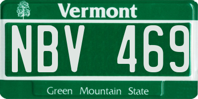 VT license plate NBV469