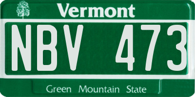 VT license plate NBV473