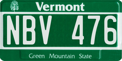 VT license plate NBV476