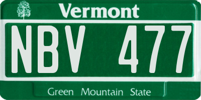VT license plate NBV477