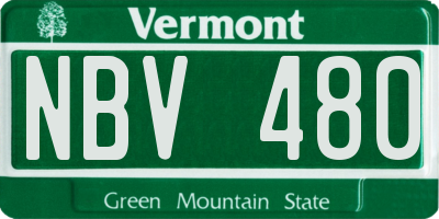 VT license plate NBV480