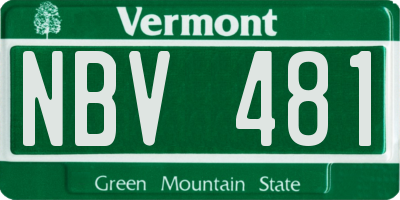 VT license plate NBV481