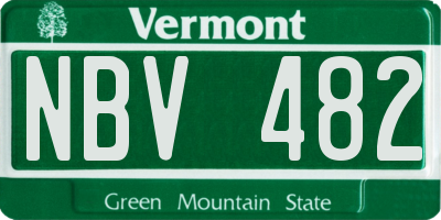 VT license plate NBV482