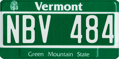 VT license plate NBV484