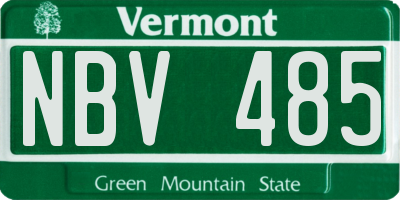 VT license plate NBV485