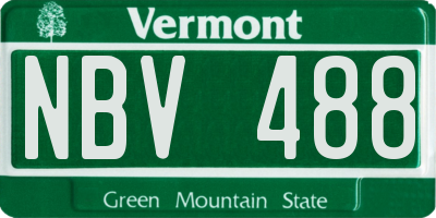 VT license plate NBV488