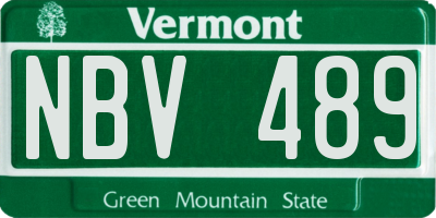 VT license plate NBV489