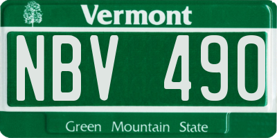 VT license plate NBV490