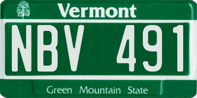 VT license plate NBV491