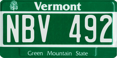 VT license plate NBV492