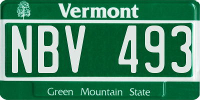 VT license plate NBV493