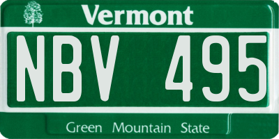 VT license plate NBV495