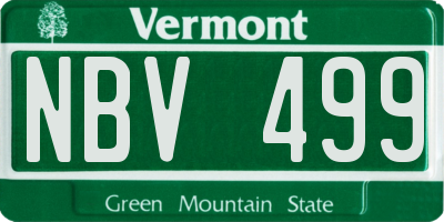 VT license plate NBV499