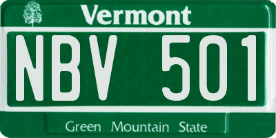 VT license plate NBV501