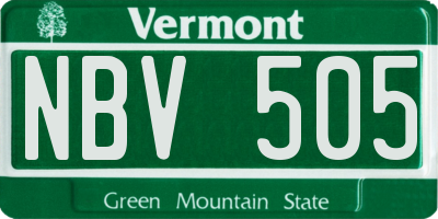 VT license plate NBV505