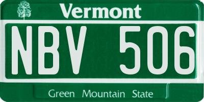 VT license plate NBV506