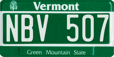 VT license plate NBV507