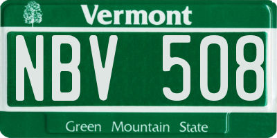 VT license plate NBV508