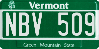 VT license plate NBV509