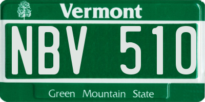 VT license plate NBV510