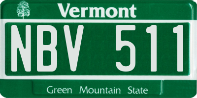 VT license plate NBV511