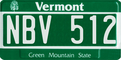VT license plate NBV512