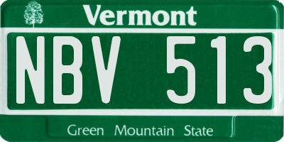 VT license plate NBV513