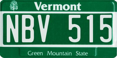 VT license plate NBV515