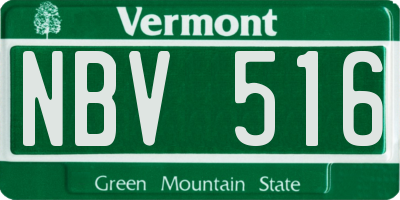 VT license plate NBV516