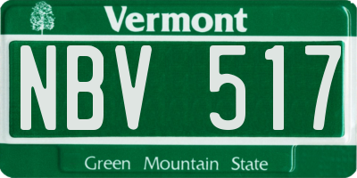 VT license plate NBV517
