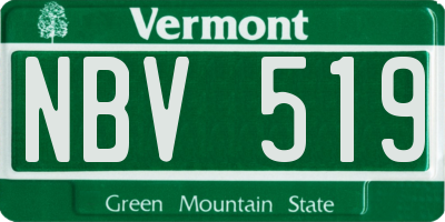 VT license plate NBV519