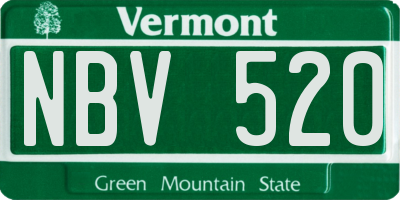 VT license plate NBV520