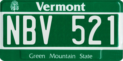 VT license plate NBV521