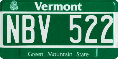 VT license plate NBV522