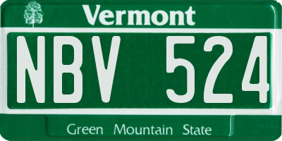 VT license plate NBV524