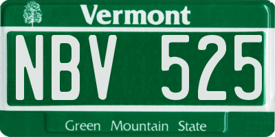 VT license plate NBV525