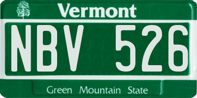VT license plate NBV526