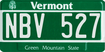VT license plate NBV527