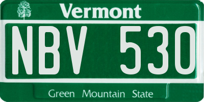 VT license plate NBV530