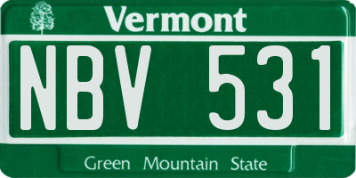 VT license plate NBV531