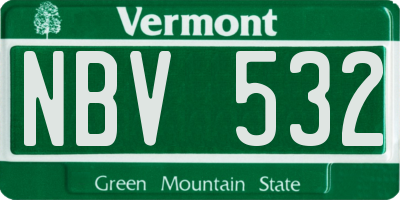 VT license plate NBV532