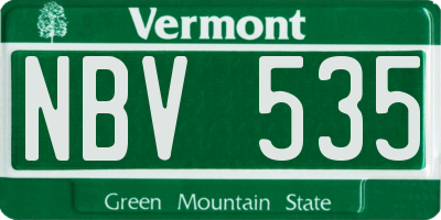 VT license plate NBV535